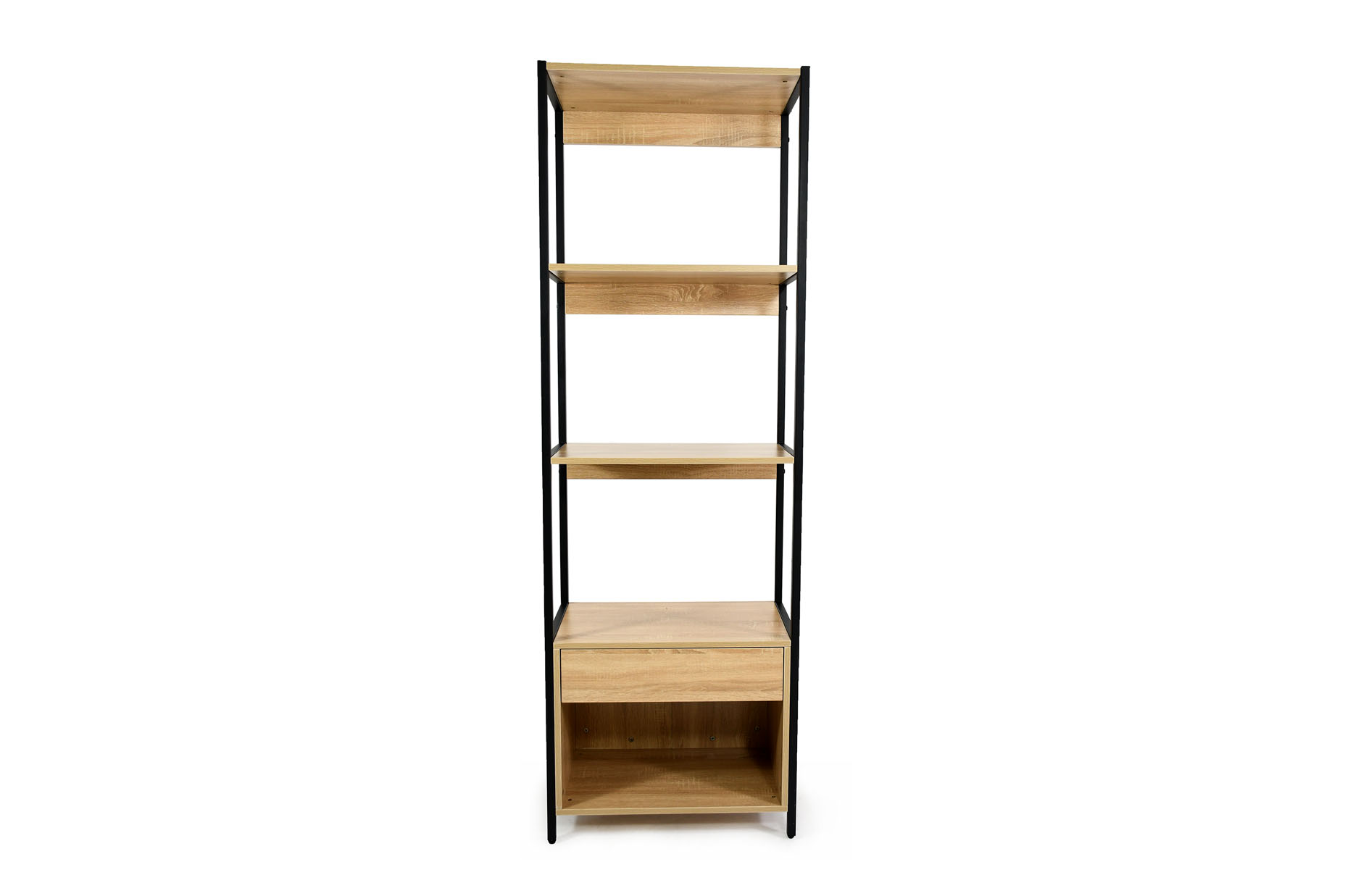 4533 (4) BOOKSHELF WITH DRAWER & IRON FRAME - Image 1