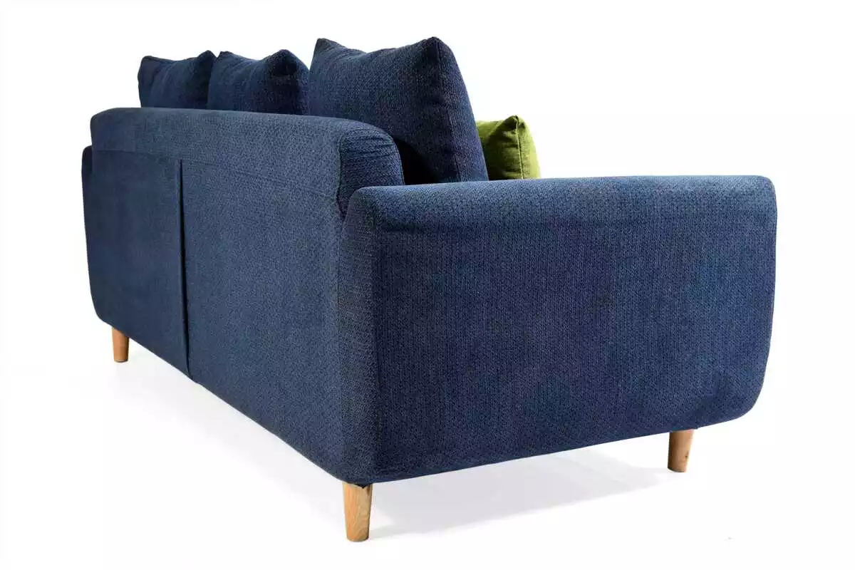 THREE SEAT FABRIC SOFA BLUE WITH 3+3 PILLOWS - Image 4