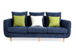 THREE SEAT FABRIC SOFA BLUE WITH 3+3 PILLOWS