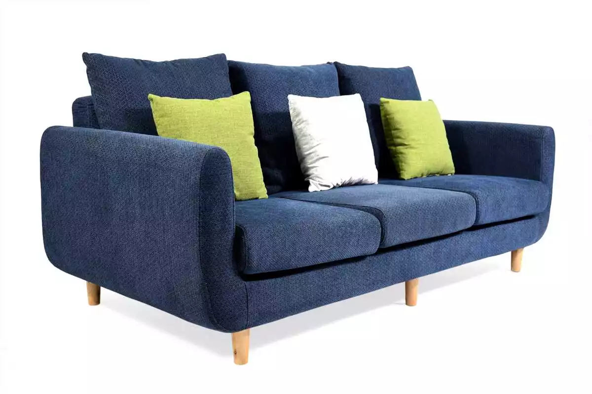THREE SEAT FABRIC SOFA BLUE WITH 3+3 PILLOWS - Image 2