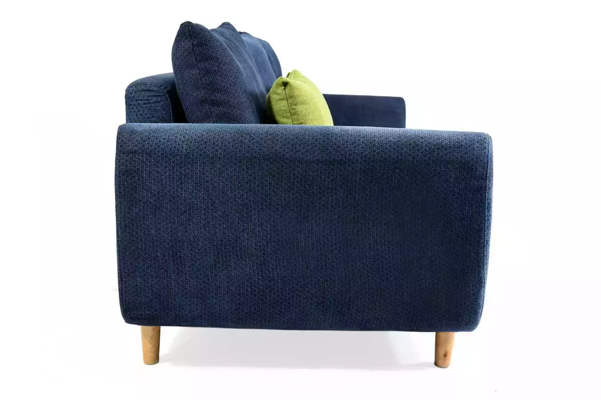 THREE SEAT FABRIC SOFA BLUE WITH 3+3 PILLOWS - Image 3