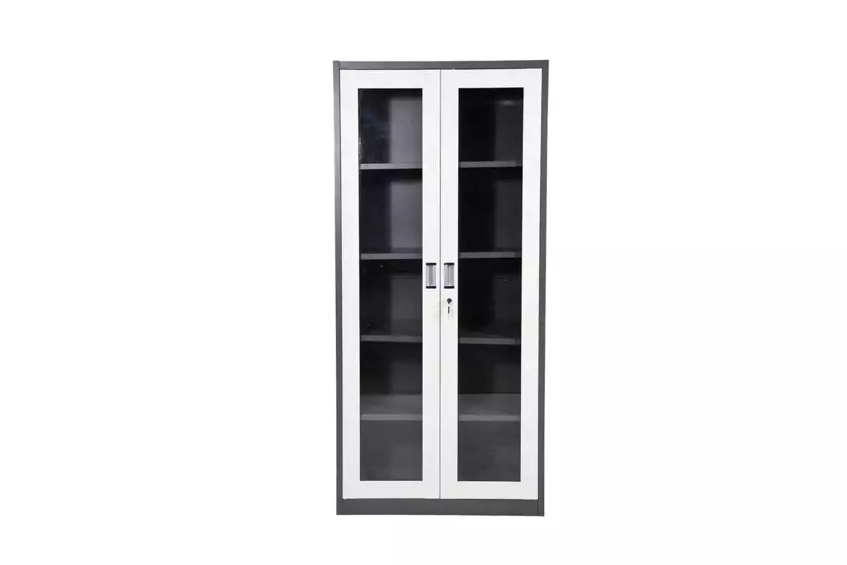 STEEL BOOKSHELF WITH GLASS DOORS - Image 4
