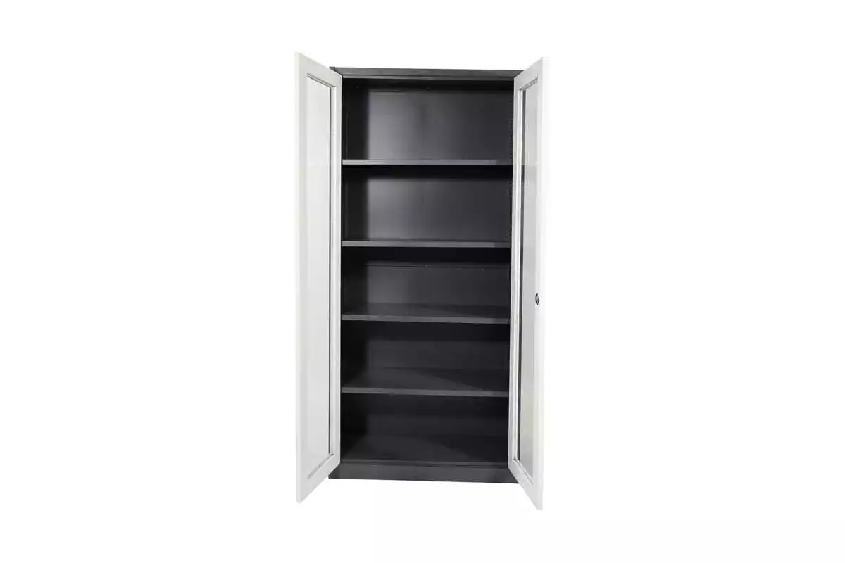 STEEL BOOKSHELF WITH GLASS DOORS - Image 2