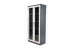 STEEL BOOKSHELF WITH GLASS DOORS