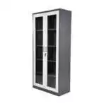 STEEL BOOKSHELF WITH GLASS DOORS