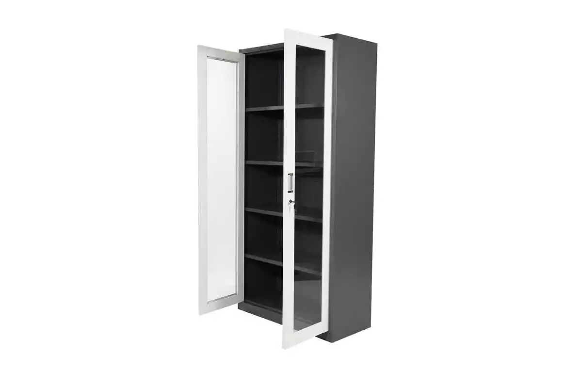 STEEL BOOKSHELF WITH GLASS DOORS - Image 3
