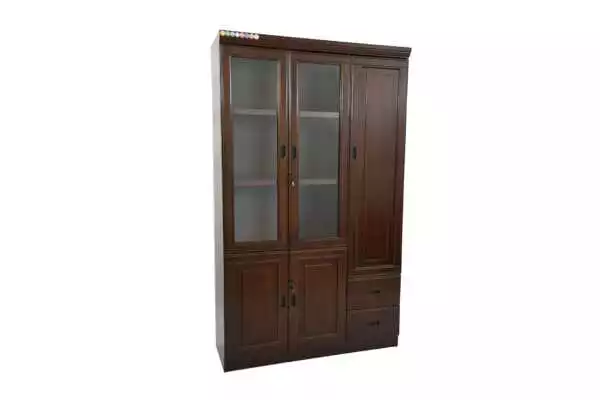 BOOKSHELF WITH GLASS DOORS