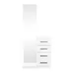 FULL HEIGHT MIRROR W/ CHEST WITH 4 DRAWERS GLOSS WHITE