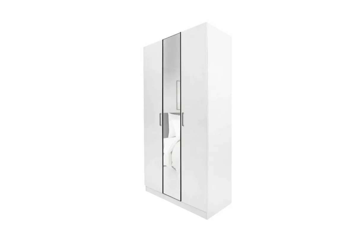 WARDROBE 3 DOOR WHITE WITH/WITHOUT MIRROR - Image 6