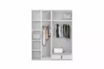 WARDROBE 4 DOOR WHITE WITH/WITHOUT MIRROR AKAMU - Image 2