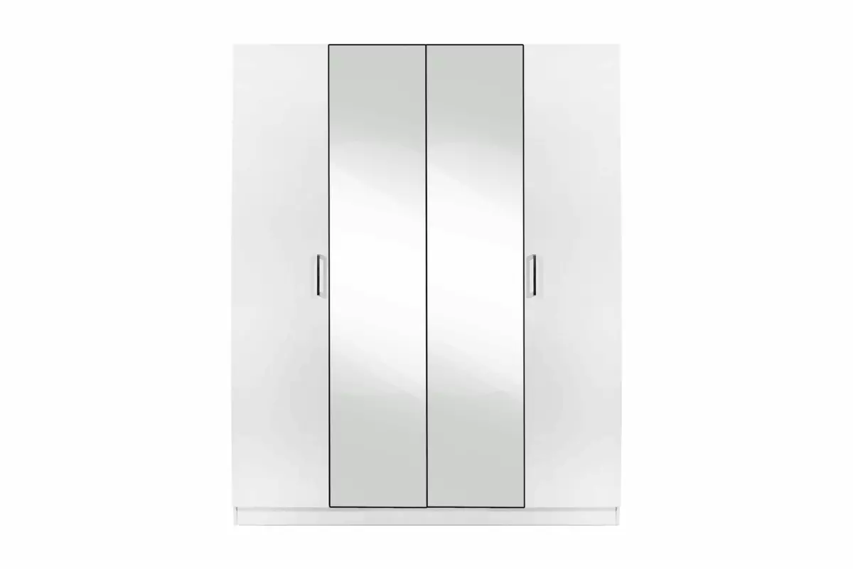WARDROBE 4 DOOR WHITE WITH/WITHOUT MIRROR AKAMU - Image 4