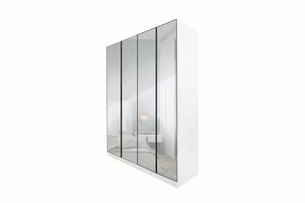 WARDROBE 4 DOOR FULL MIRROR AKAMU