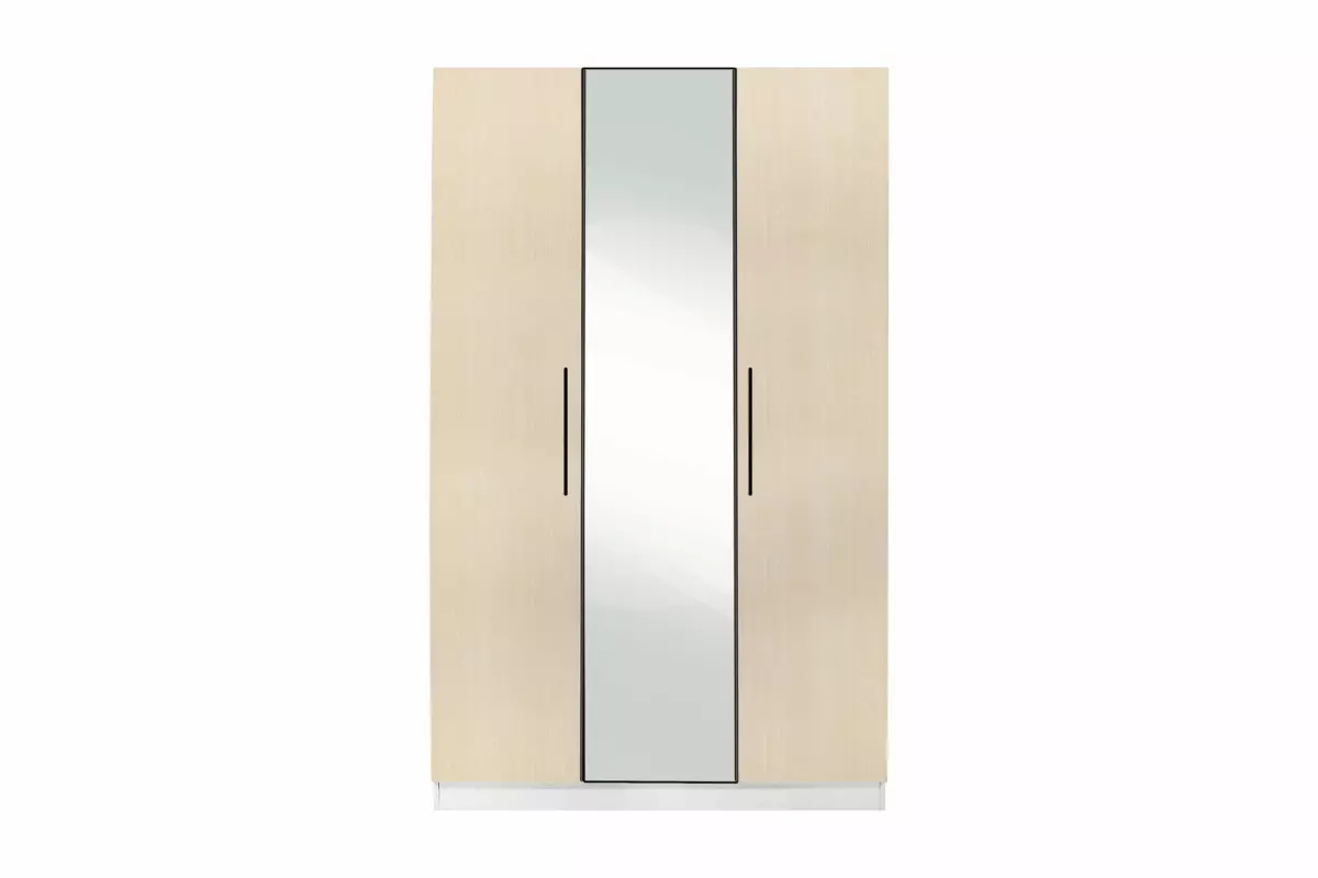 WARDROBE 3 DOOR LIGHT BROWN WITH/WITHOUT MIRROR AKAMU - Image 4