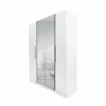 WARDROBE 4 DOOR WHITE WITH/WITHOUT MIRROR AKAMU