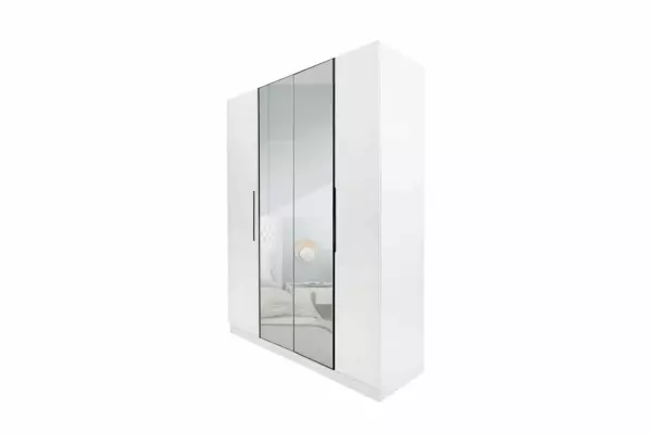 WARDROBE 4 DOOR WHITE WITH/WITHOUT MIRROR AKAMU