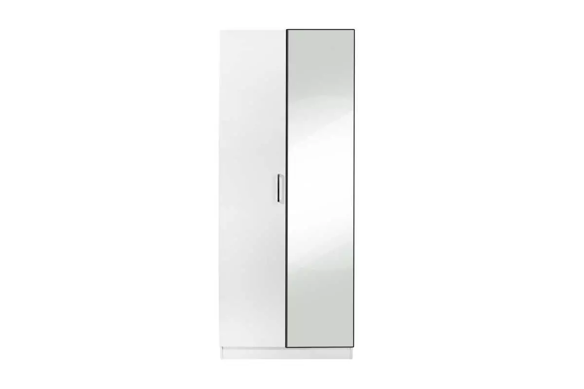 WARDROBE 2 DOOR WHITE WITH/WITHOUT MIRROR - Image 6