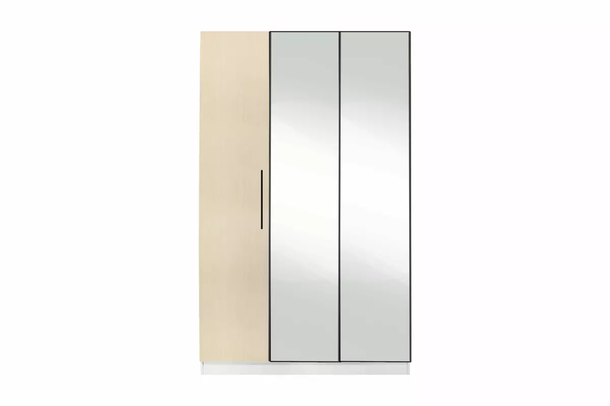 WARDROBE 3 DOOR LIGHT BROWN WITH/WITHOUT MIRROR AKAMU - Image 5