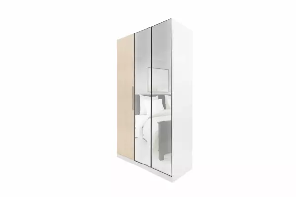 WARDROBE 3 DOOR LIGHT BROWN WITH/WITHOUT MIRROR AKAMU