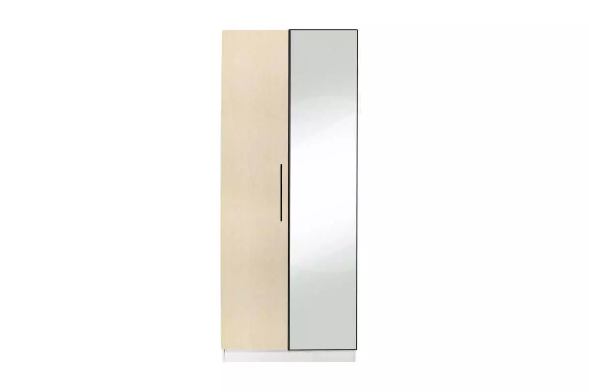 WARDROBE 2 DOOR LIGHT BROWN WITH/WITHOUT MIRROR - Image 5