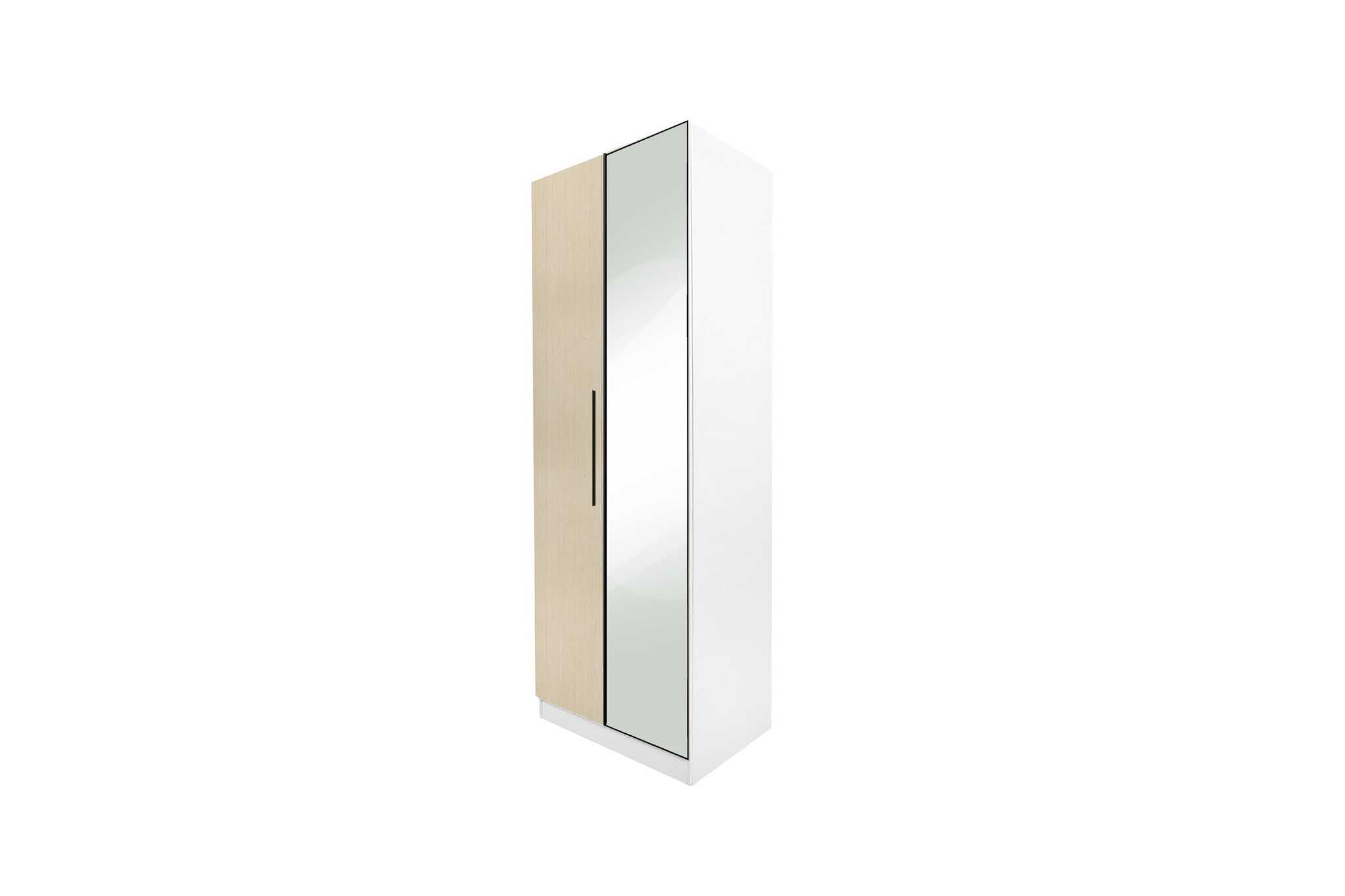 wood sample (2) WARDROBE 2 DOOR LIGHT BROWN WITH/WITHOUT MIRROR - Image 1