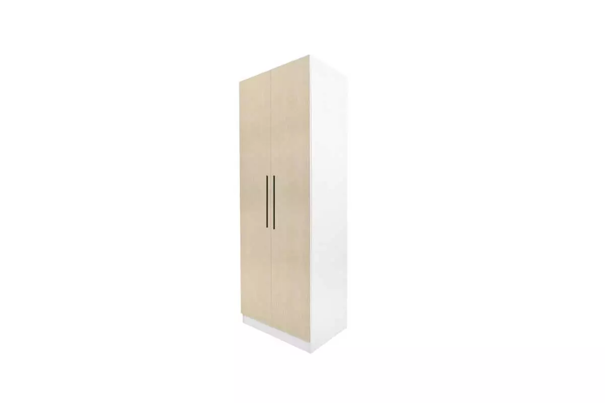 WARDROBE 2 DOOR LIGHT BROWN WITH/WITHOUT MIRROR - Image 4