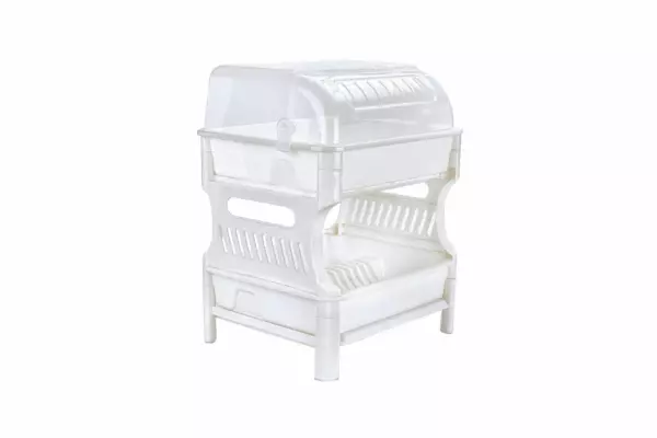 2-TIER DISH DRAINER WITH COVER