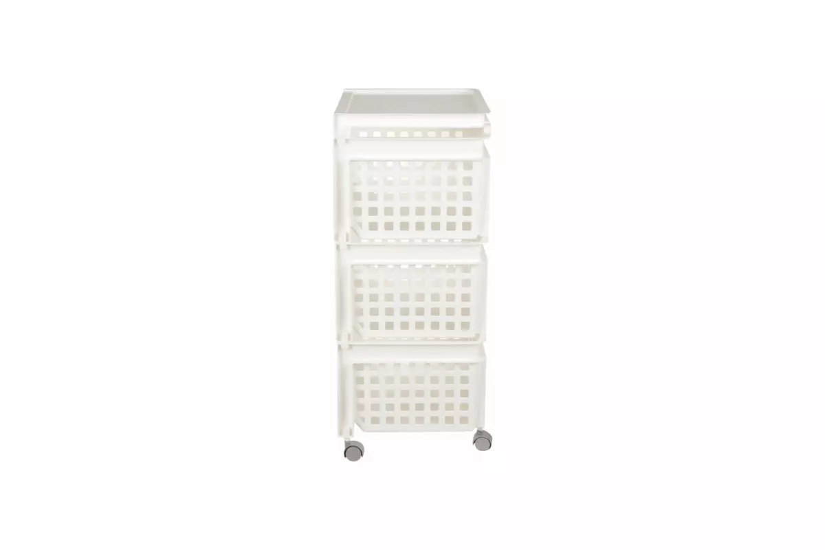 3 TIER PLASTIC SHELVES WITH WHEELS - Image 2