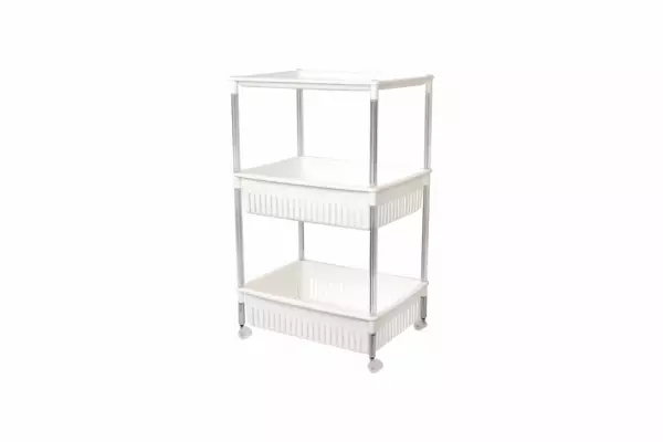 3-TIER SHELVING UNIT WITH WHEELS