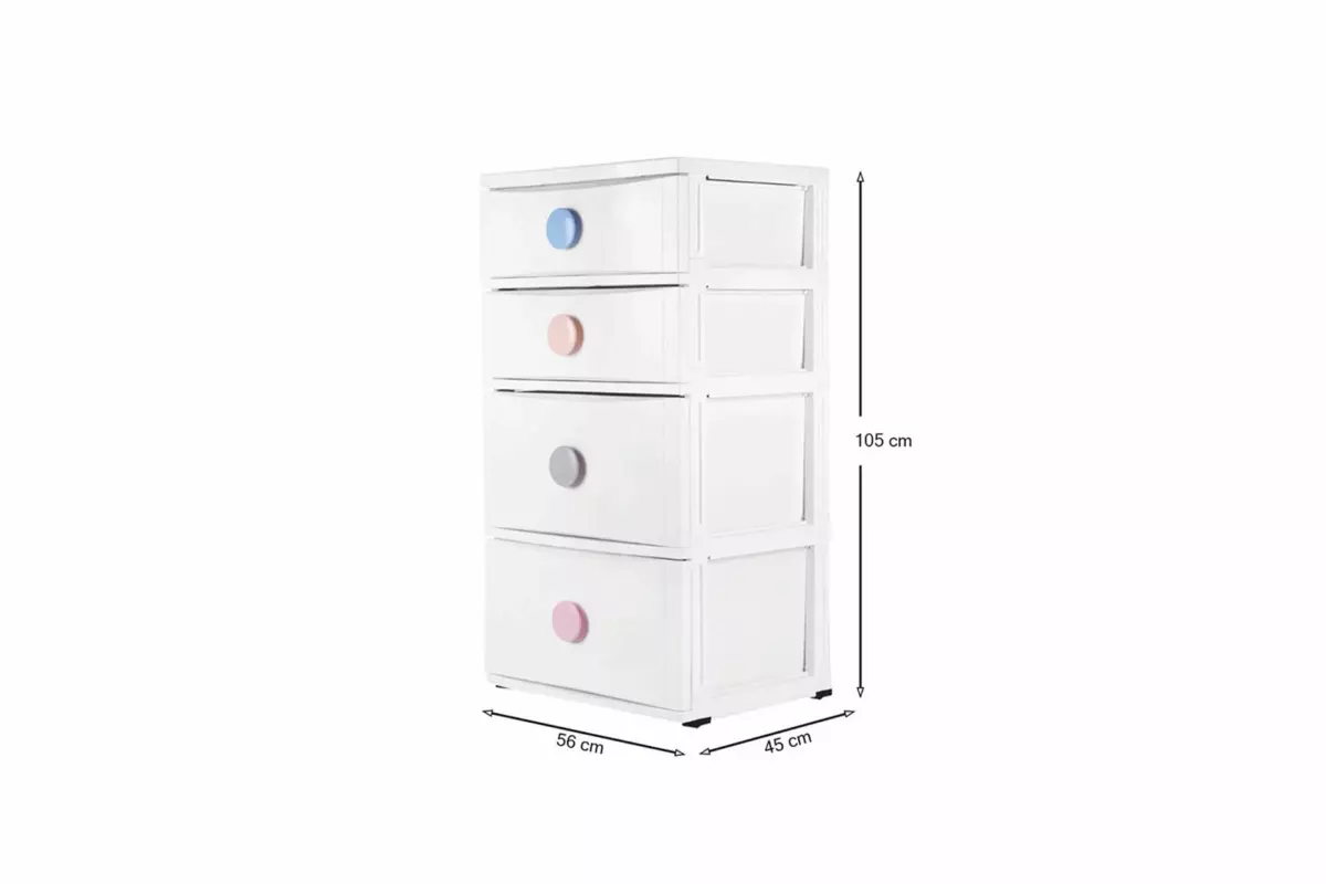 4 DRAWER CABINET WITH WHEELS - Image 2