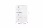 4 DRAWER CABINET WITH WHEELS - Image 2