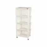 4 TIER PLASTIC SHELVES WITH WHEELS