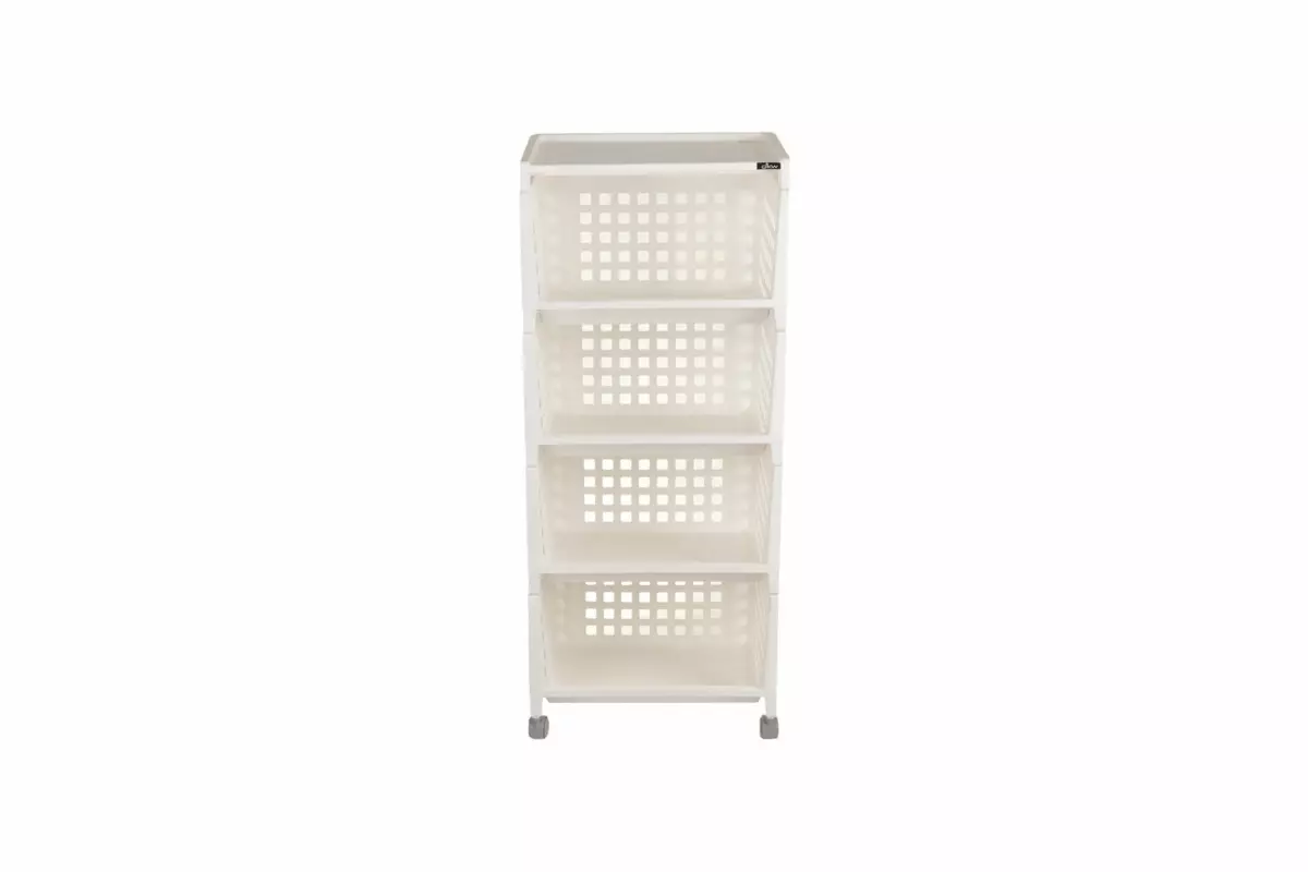 4 TIER PLASTIC SHELVES WITH WHEELS - Image 3