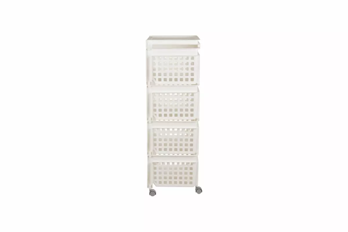 4 TIER PLASTIC SHELVES WITH WHEELS - Image 2