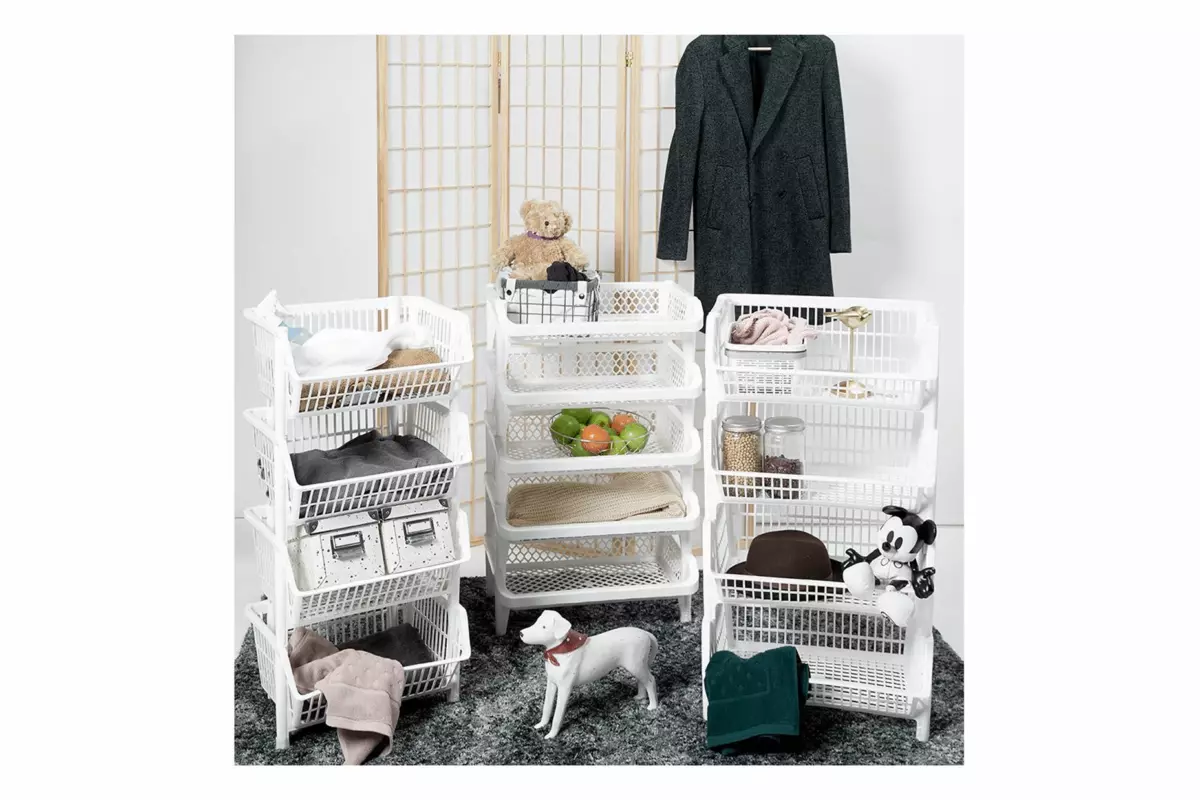 4-TIER BASKET SHELVING UNIT - Image 3