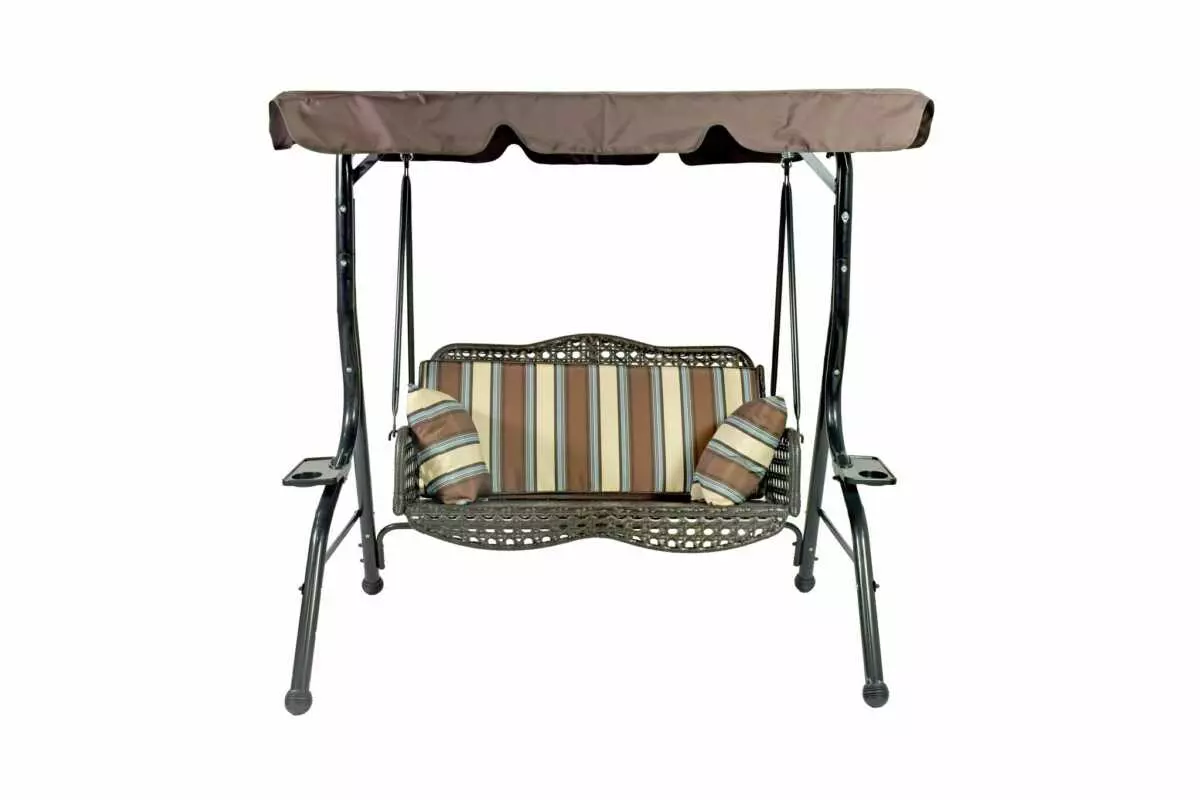 SWING CHAIR WITH CUSHION AND CANVAS SHADE - Image 2