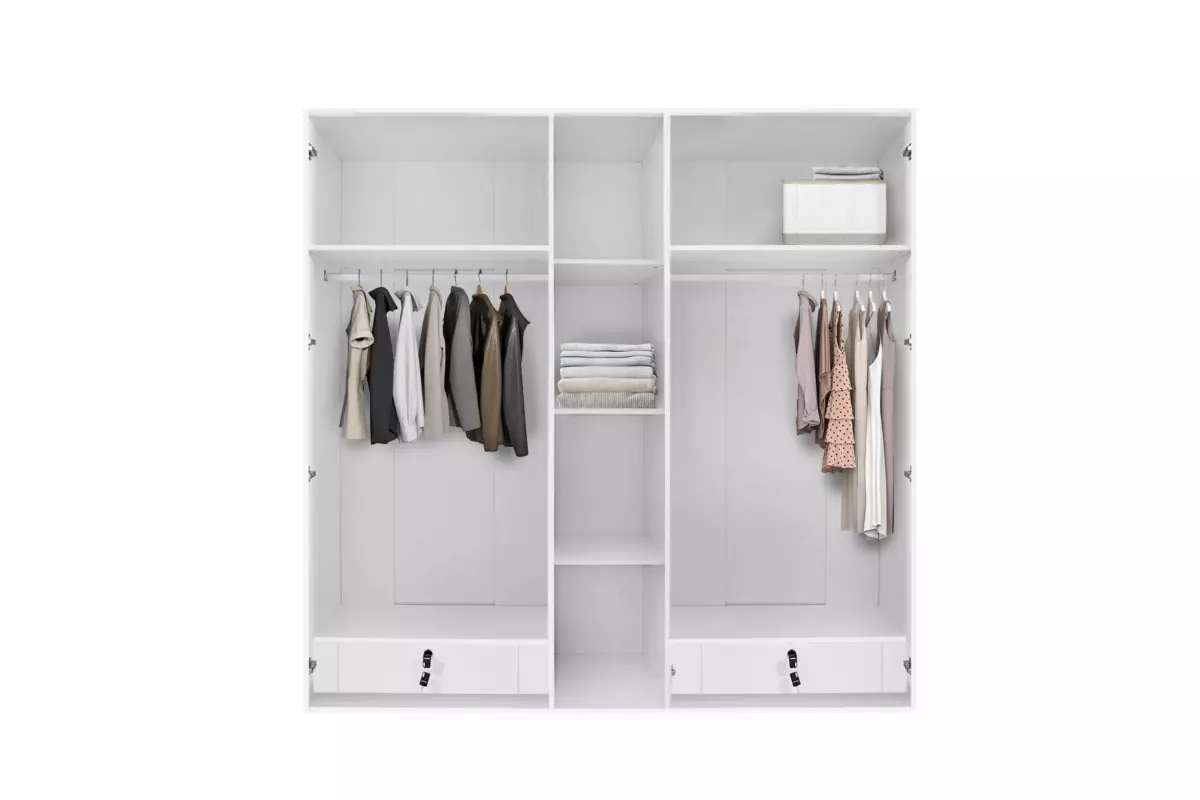 WARDROBE 5 DOOR WHITE AKAMU - Image 3