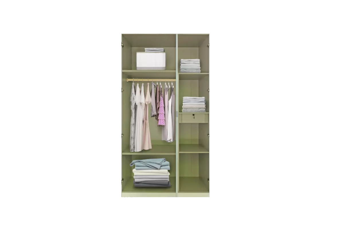 BEDROOM SET QUEEN STORAGE BED WITH 3 DOOR WARDROBE AKAMU - Image 2