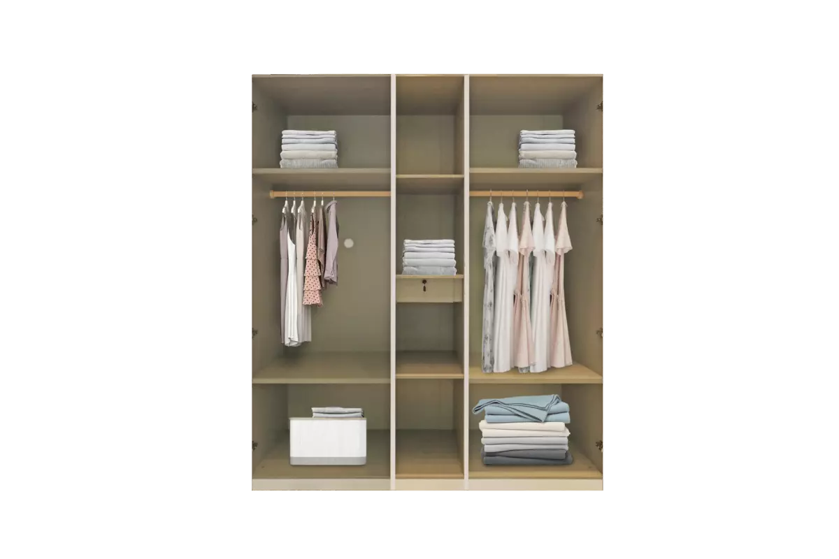 BEDROOM SET QUEEN STORAGE BED WITH 5 DOOR WARDROBE AKAMU - Image 11