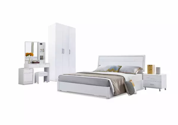 BEDROOM SET QUEEN STORAGE BED WITH 3 DOOR WARDROBE AKAMU