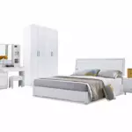 BEDROOM SET QUEEN STORAGE BED WITH 4 DOOR WARDROBE AKAMU