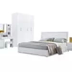 BEDROOM SET QUEEN STORAGE BED WITH 5 DOOR WARDROBE AKAMU