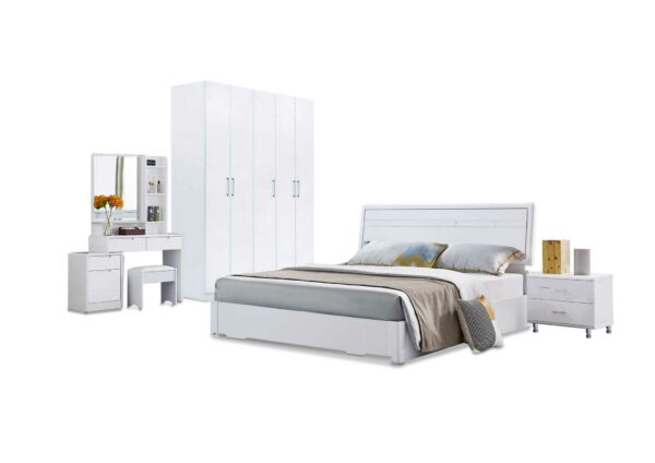 BEDROOM SET QUEEN STORAGE BED WITH 5 DOOR WARDROBE AKAMU