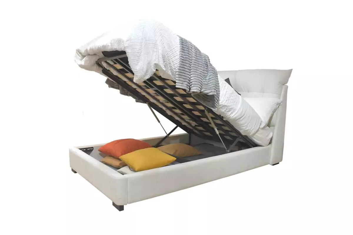 STORAGE DOUBLE BED PU FABRIC CUSHIONED AKAMU - Image 2
