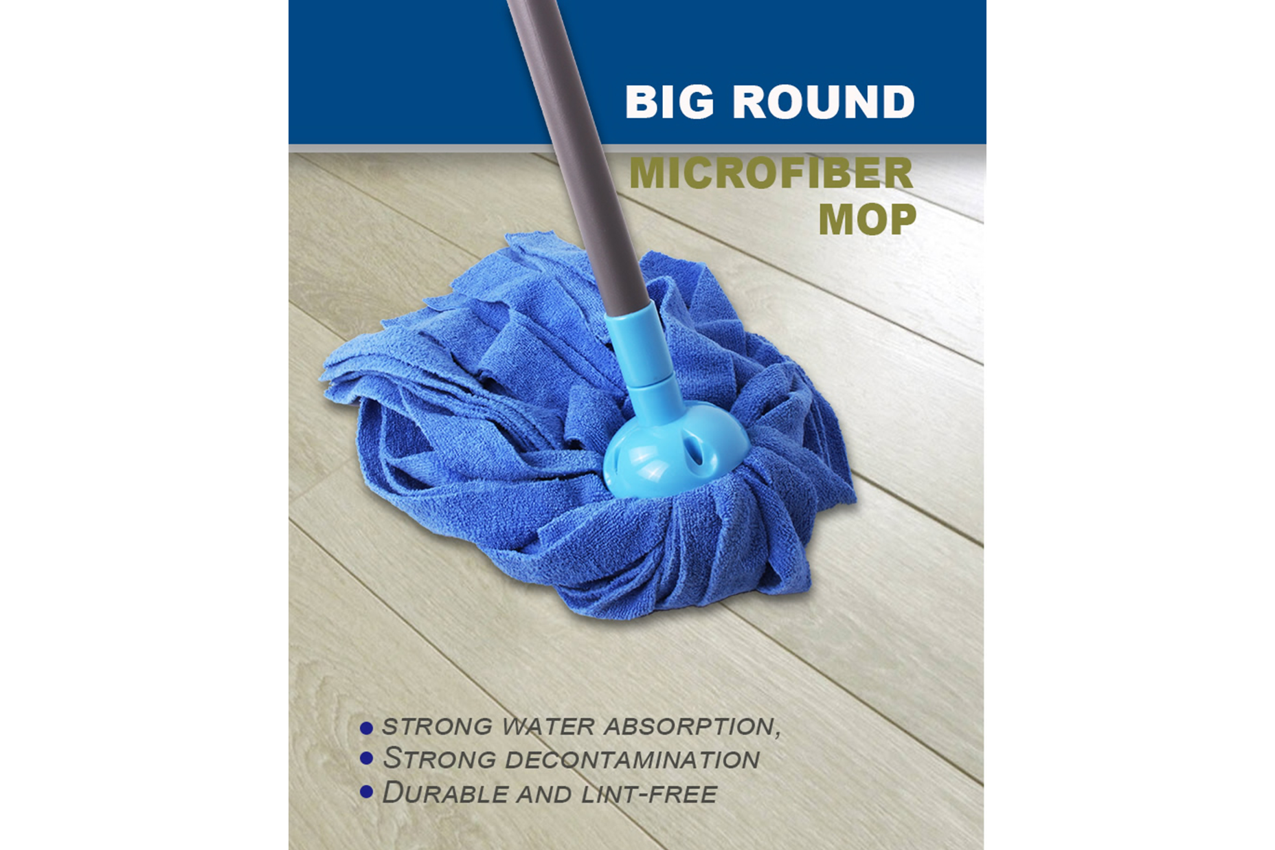 5451 AODI BIG ROUND MICROFIBER MOP (IRON HANDLE) - Image 1