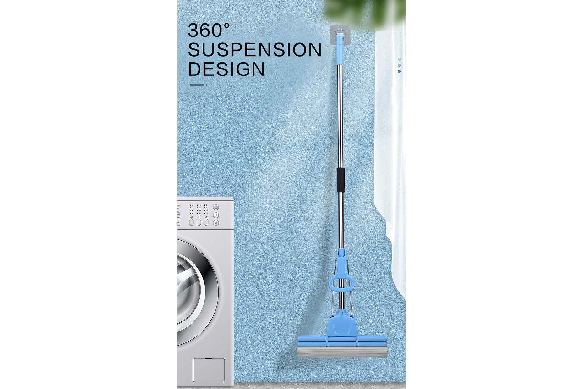 5459 AODI DOUBLE WHEELED SPONGE MOP (27CM) - Image 1
