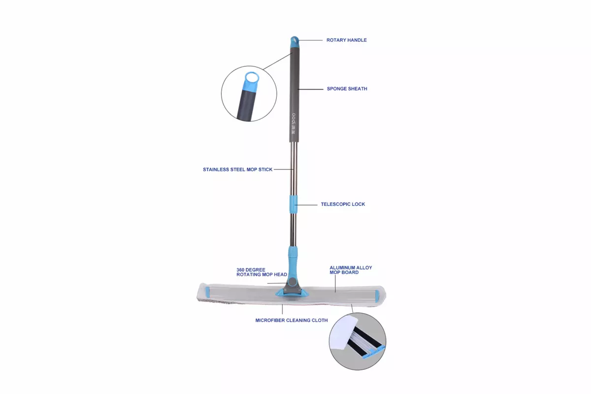 AODI LENGTHEN ALUMINUM FLAT MOP (60CM) 2 REFILL - Image 3