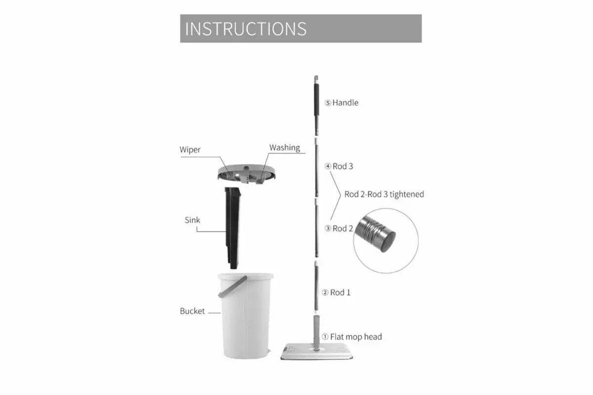 AODI FLAT MOP WITH BUCKET - Image 3