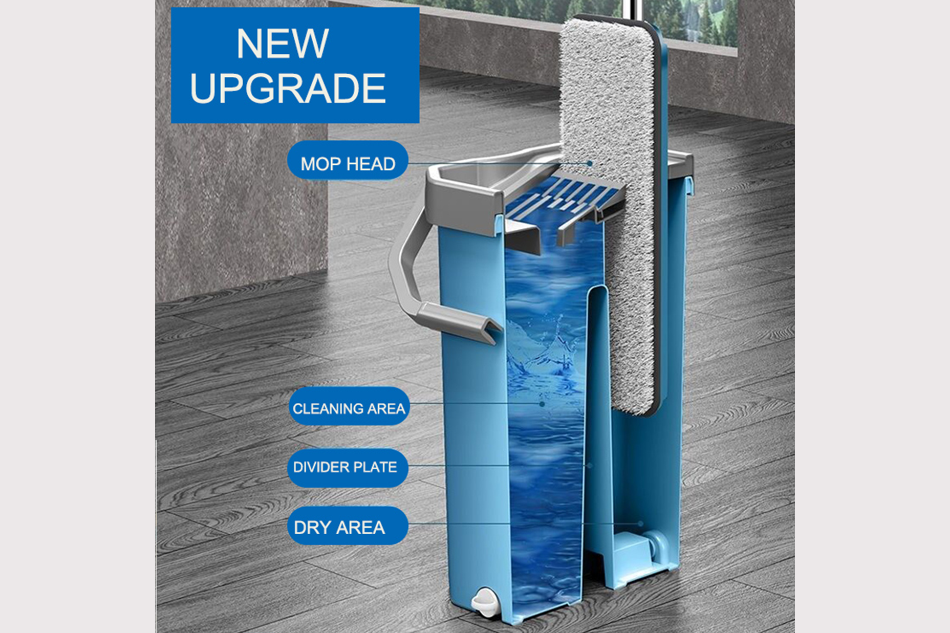 5532 AODI FLAT MOP- 6SIDES (2 MOP HEAD) - Image 1