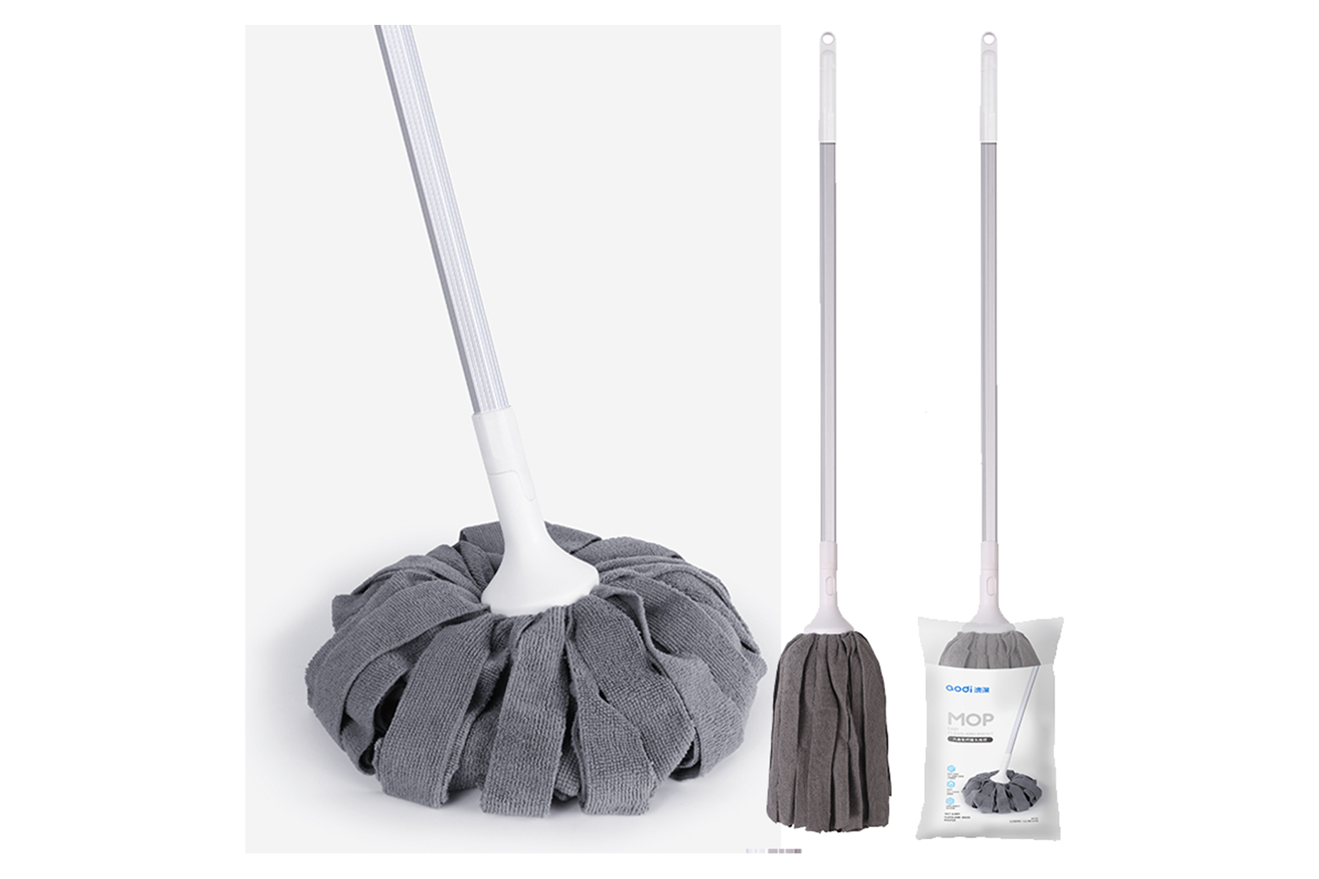 5535(1) AODI 6 SIDES ALUMINIUM HANDLE MICROFIBER MOP-ROUND - Image 1