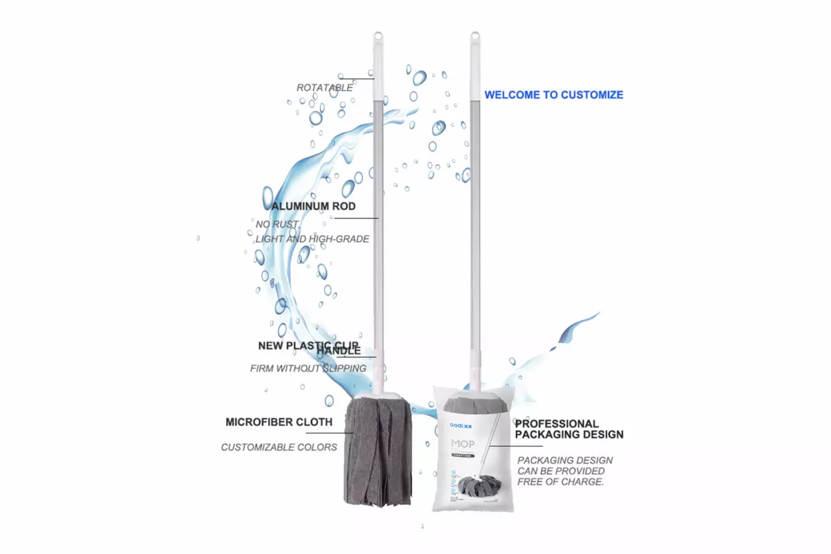 AODI 6 SIDES ALUMINIUM HANDLE MICROFIBER MOP-10CM - Image 2